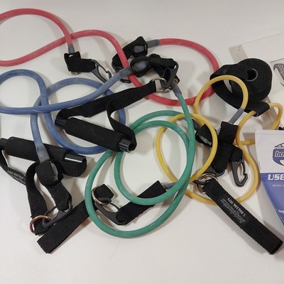 Bodylastics Resistance Band Set 4 Bands 2 Handles + Extras