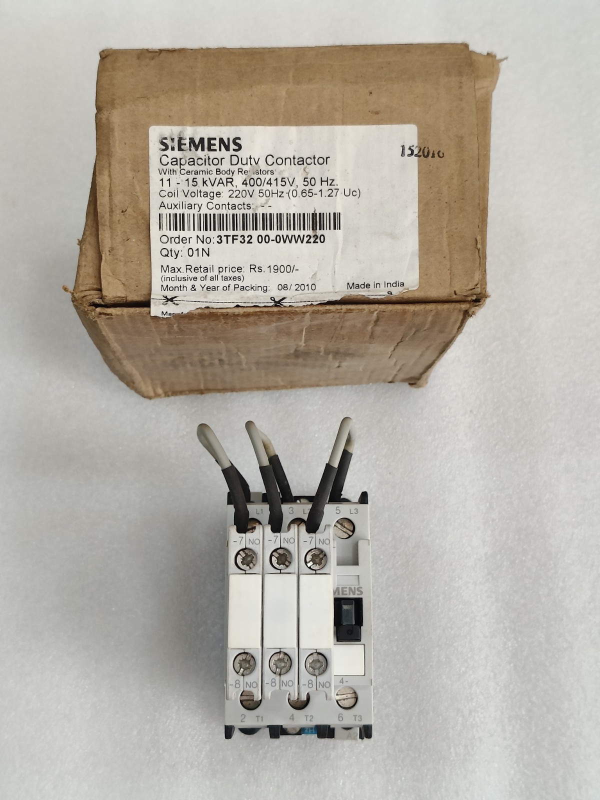 SIEMENS 3TF32 00-0WW220 CAPACITOR DUTY CONTACTOR 11-15KVR VOLTAGE 220V FREE FAST