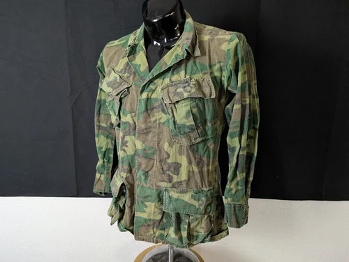 US Military ERDL Tropical Jacket 42" Vintage USMC Vietnam War Camouflage
