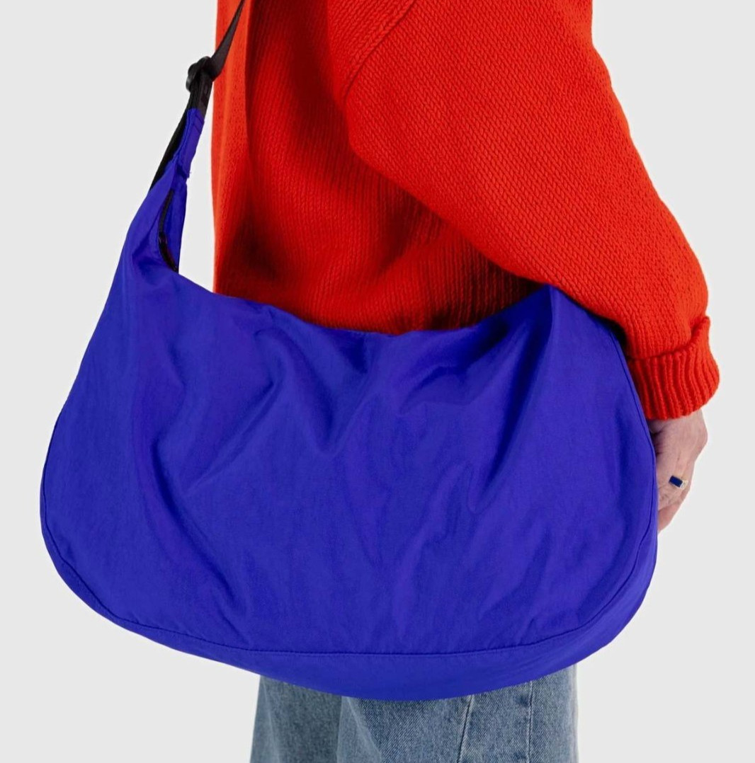 Baggu Lapis Blue Large Crescent Crossbody Bag