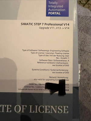 Siemens SIMATIC STEP 7 Professional V14 Upgrade V11-V13 auf V14 Floating 6ES7822