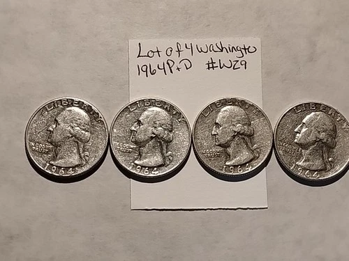 1964 P And D 90% Silver Quarters XF Lot Of 4 $1 Face. W29