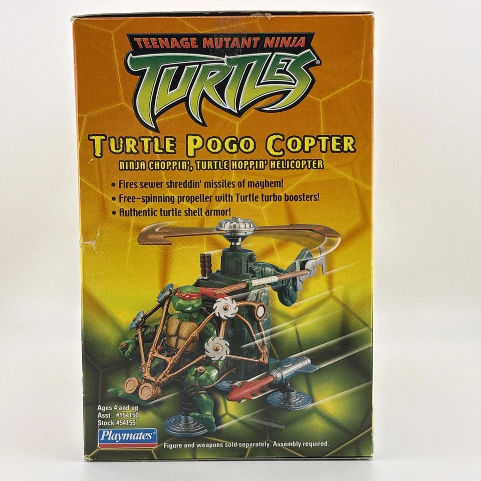 Tortuga Pogo Copter Teenage Mutant Ninja Turtles 2002 TMNT de colección nuevo abierto en caja original Foto 4 de 4