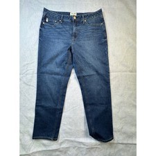 Seven7 Premium Brand Womens Straight Leg Jeans Blue Dark Wash Size 14 Stretch