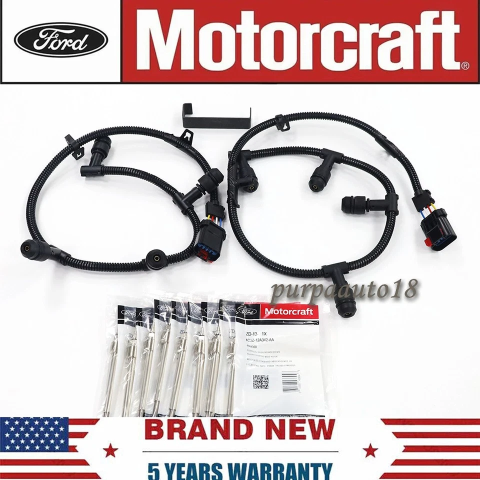 Kit de arnés de bujía incandescente genuino OEM ZD13 apto para 04-10 Ford F250 6,0 L Powerstroke NUEVO Foto 2 de 4