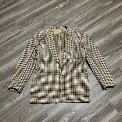 TRUE VTG Men s 1940s Stein-Bloch Houndstooth Tan Tweed Sport Coat Blazer 40R