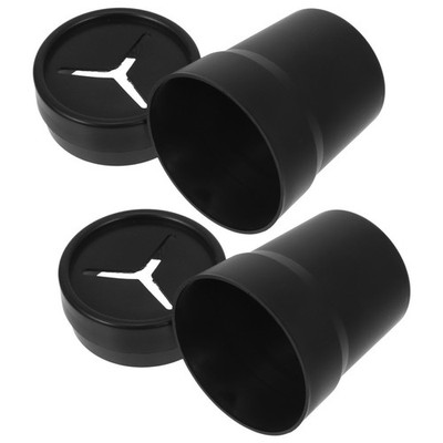 2Pcs Multifunctional Black Car Trash Can Reusable Cup Holder Garbage Bin
