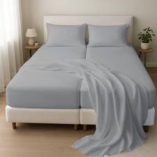 1000 Thread Count Split Sheet Set 5 California King - 18" Inch, Silver