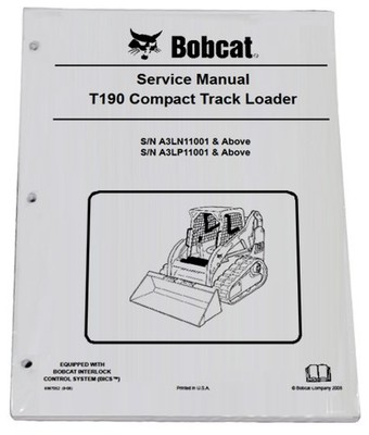 Bobcat T190 Track Loader Service Manual Shop Repair Book 5 Part # 6987052