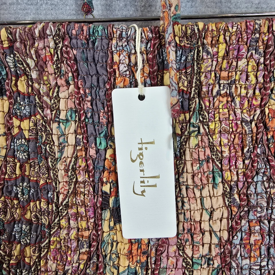 Tigerlily Jumpsuit Womens 12 AU / 8 US Patchwork Print Wide Leg Boho Hippie - image 4 of 4