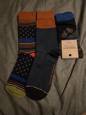 White Stuff Men’s ware Socks Three Pair Uk 7 -9 Assorted Designs