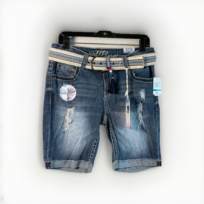 Wallflower Irresistible High Rise Bermuda Denim Shorts SZ 9