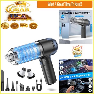 Portable Handheld Car Vacuum 16000PA Cordless 2-in-1 Air Duster & Cleaner