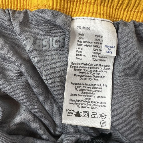 ASICS Running Shorts Womens Medium Yellow White Break Through Pull on Mesh Lined - Picture 5 of 10