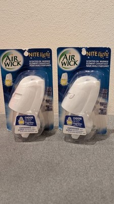 2 Vintage New Air Wick Night Nite Light Scented Oil Warmer NIP Rare HTF White