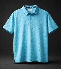 Ben Hogan Golf Polo Adult Mens XL Light Blue Pattern