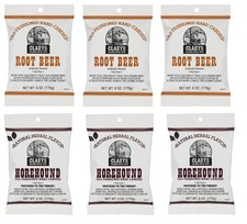 Old Fashioned Hard Candy - Variety 6 Pack - Horehound and Root Beer - 3 of Ea...