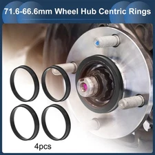 OD 71.6mm to ID 66.6mm Car Wheel Hub Centric Rings Black Polycarbonate 4 Pcs