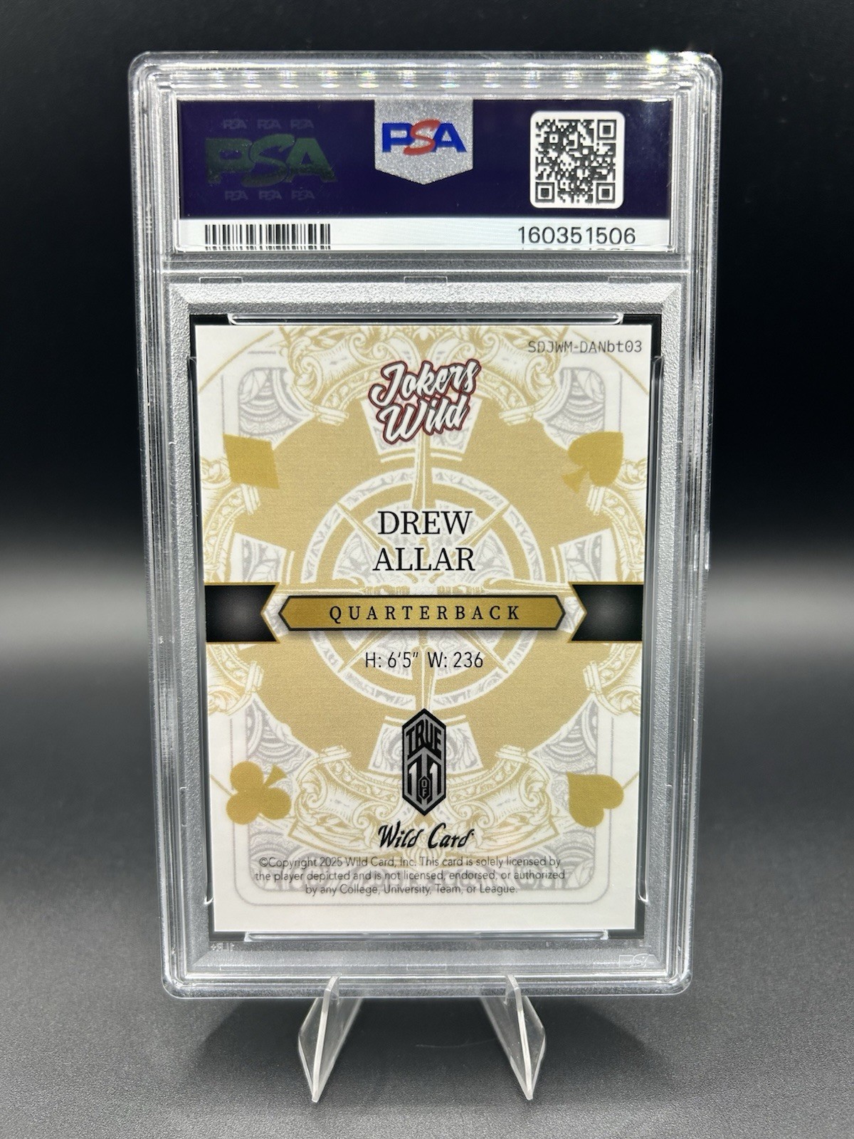 2025 5 Card Draw JW - Drew Allar True Joker 1/1 Rainbow PSA 10 - Steelers view 3