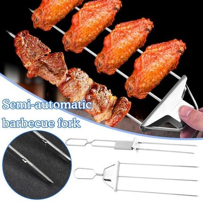 Edelstahlspieße zum Grillen leicht zu reinigen Grilling Savant 3-Wege-Spieße