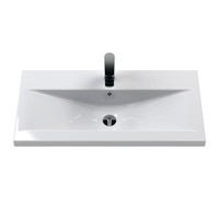 Nuie 800mm Mid-Edged Wash Basin 1 Tap Hole Ceramic Bathroom Furniture Sink