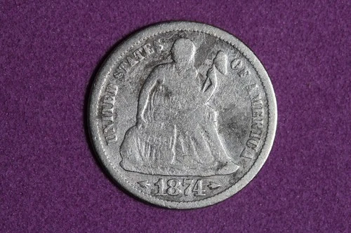 ESTATE FIND 1874 ARROWS Seated Liberty Dime!! #K59408