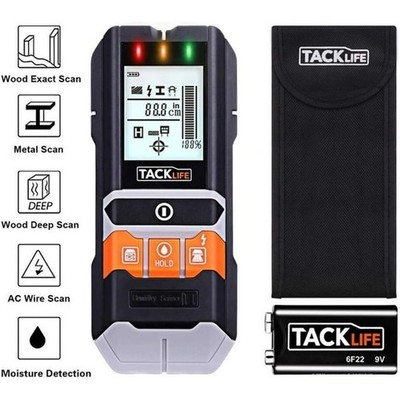 TACKLIFE 4 in 1 Stud Finder Detektor für Metall Holz AC Draht Feuchtigkeit Tasche