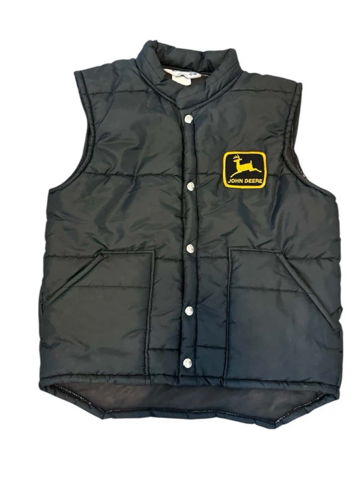Chaleco acolchado retro Gorpcore Farm S de colección 🇺🇸John Deere Swingster negro Foto 2 de 4