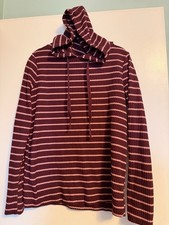 Ann Taylor The Loft Pink Striped Waffle Hoodie Size Small