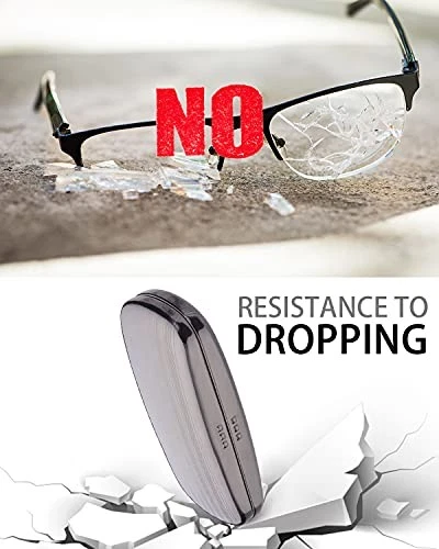 Estuche para gafas de sol Philley a rayas de aluminio carcasa dura caja de gafas de metal  Foto 2 de 4