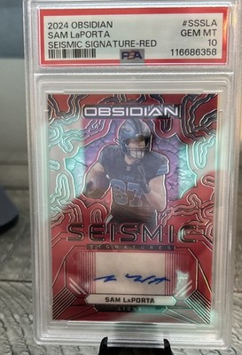 2024 Panini Obsidian - Seismic Signatures Sam LaPorta #SS-SLA Red /75 (AU)
