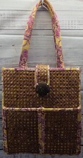 Vera Bradley Tiki Tote Rattan Wicker Golf Pink Floral Bag