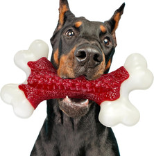 Tough Dog Toys for Aggressive Chewers Large Breed - 8'' Beef Flavor Indestructib