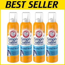 Pressurized Simply Saline Wound Wash 4-Pack - Unscented Care for Cut and Scrapes