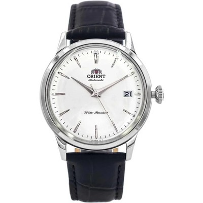 Orient Bambino Herren Automatik Uhr RA-AC0M03S30B 38mm weißes Zifferblatt Leder 30M