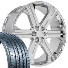 26x10 Chrome 5667 Wheels 29530r26 As Tires Set Fits Sierra Yukon