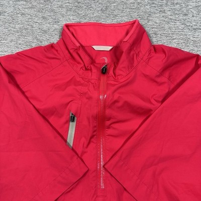 Zero Restriction Jacket Mens Large Red 1/4 Zip Waterproof Taped Seams Rain Golf