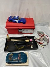 Vintage Parma Slot Car Lot Of 2 Cars 1:24 Scale Purple Blue Untested and case
