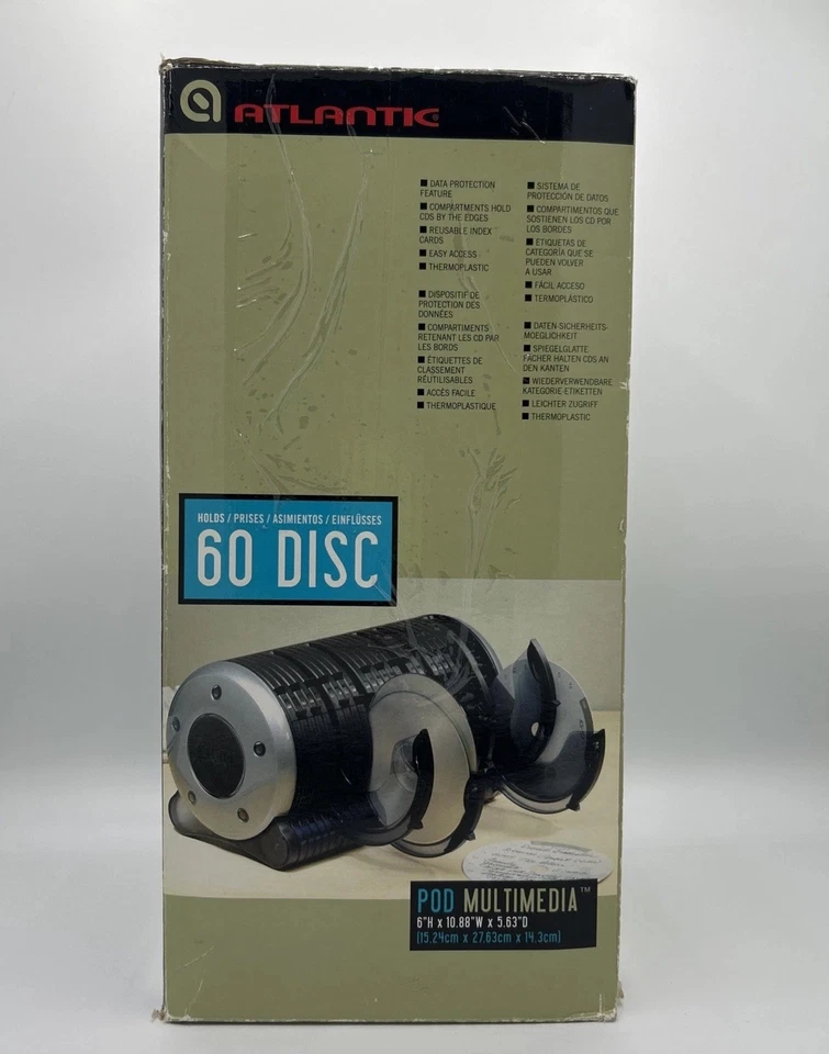 Soporte de CD Organizador Almacenamiento Pod-Atlantic Soporta 60 Discos DVD, Blue-Ray, CD's NUEVO Foto 2 de 4