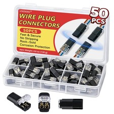 50Pcs Standard Quick Connect Wire Connectors Standard/50 pcs 18-22AWG , Black