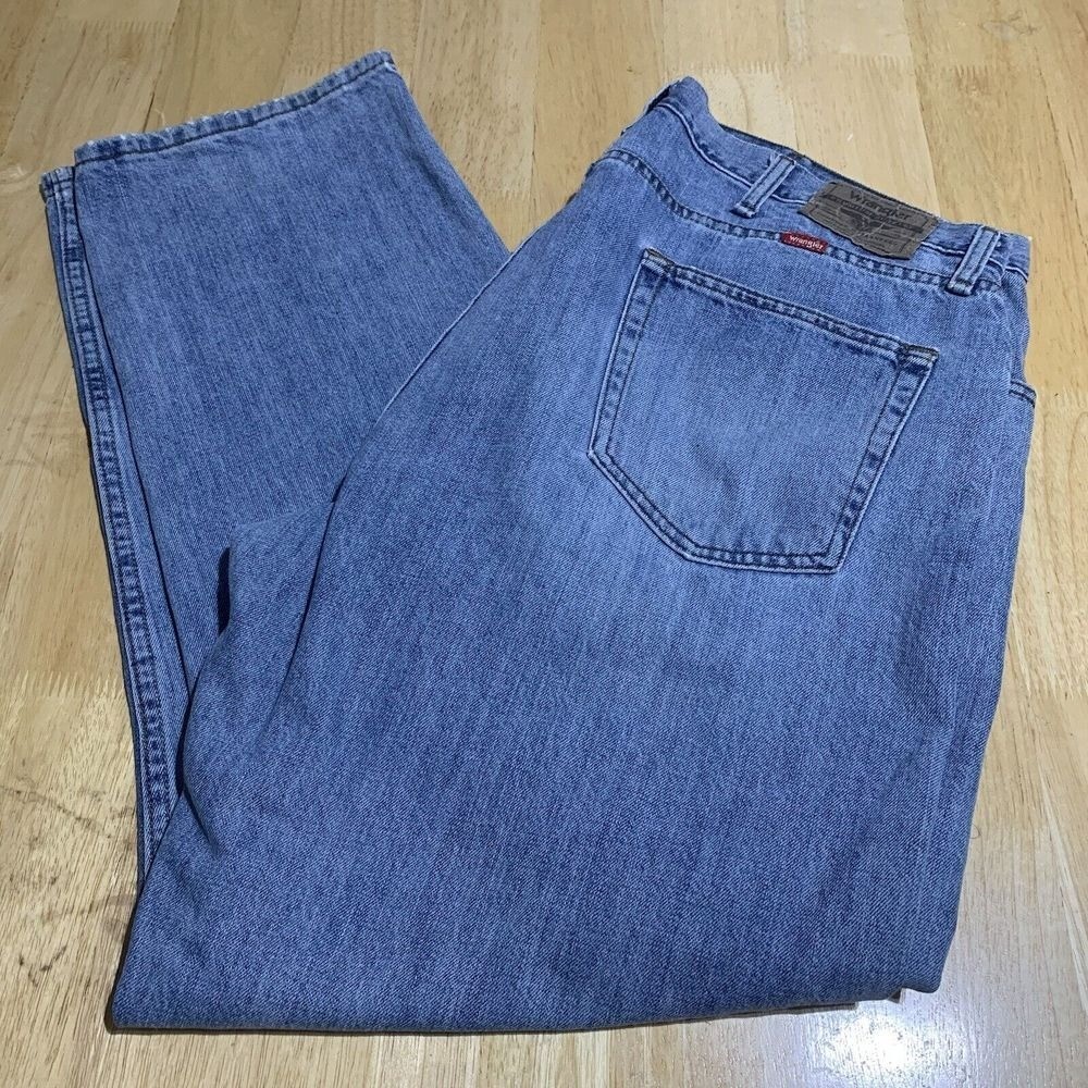 WRANGLER Jeans Mens 40X30 Relaxed Fit Stretch Faded Blue A-68
