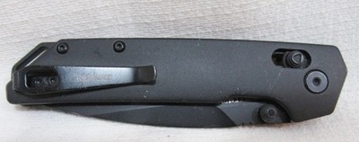 KERSHAW 2038BLK IRIDIUM DURA LOCK PLAIN EDGE BLADE D2 KNIFE INSCRIBED BLADE