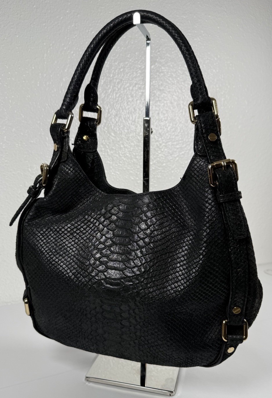 Michael Kors Bedford Black Snakeskin Python Leath… - image 4