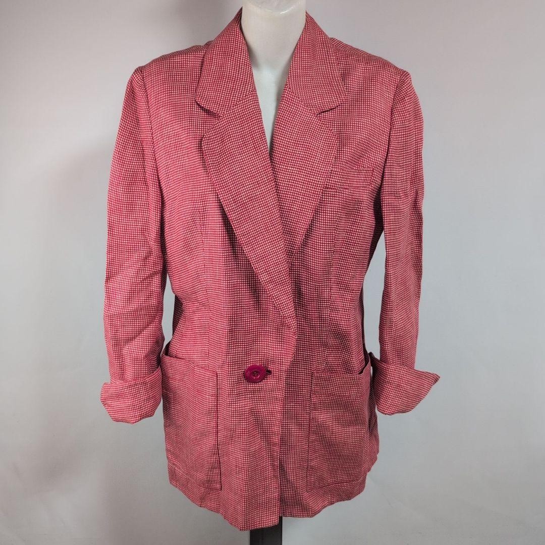Christian Dior Linen Checked Pattern Tailored Jac… - image 2