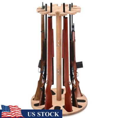Wooden Gun Rack Holds 12 Guns Adjustable Indoor Display Stand Vertical Storage