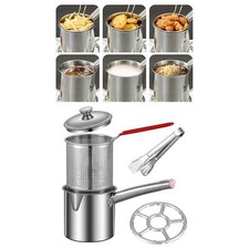 Image of Stainless Steel Deep Fryer Small Deep Fryer Multifunctional with Strainer Basket