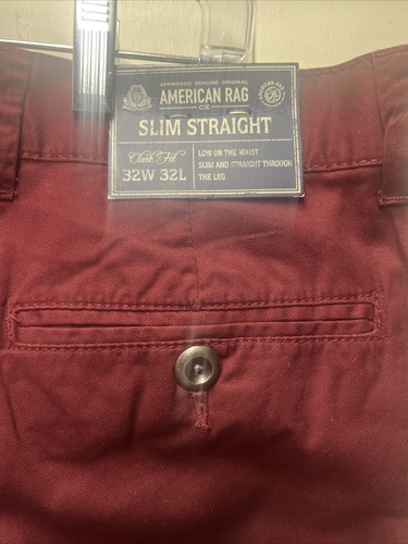 American Rag CIE Slim Straight Clark Fit Garnet Stone Color Pants 32x32 NWT - Picture 16 of 21