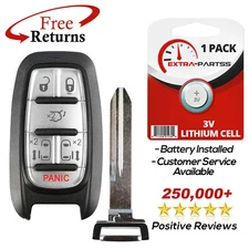 Remote Keyless Entry Fob Replacement Uncut Key for Chrysler 6b (M3N-97395900)