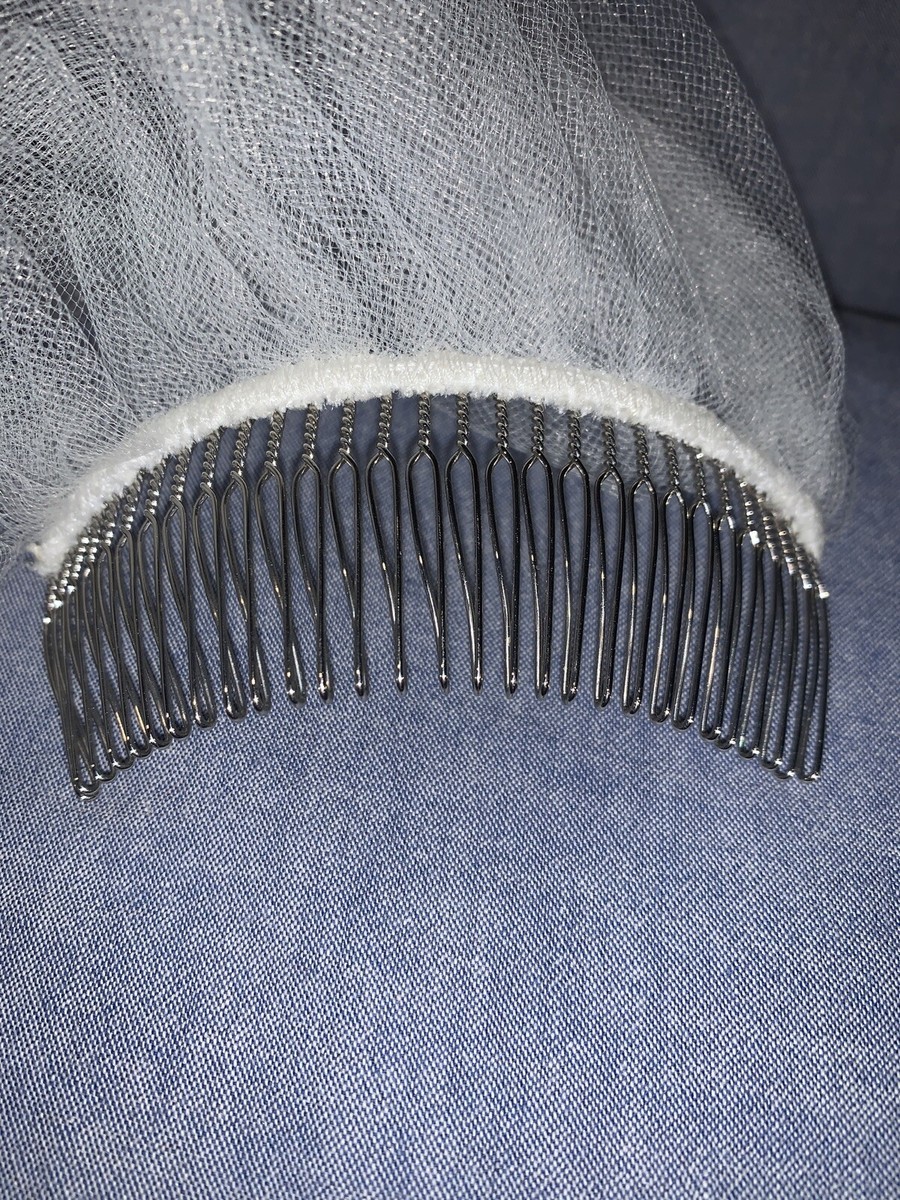 NWOT Bel Aire Bridal Silver Comb Veil Ivory Bride Wedding | eBay display picture 3