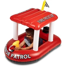 Zone Tech Inflatable Pool Boat Floats for Kids - Toddler Fire Rescue Inflatable